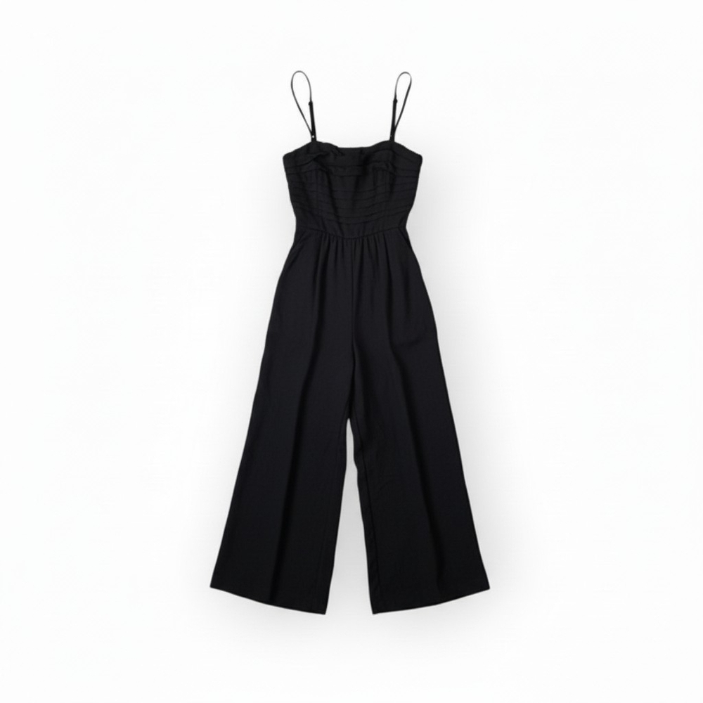 Allie Rose Side Cut-Out Linen Blend Jumpsuit Small